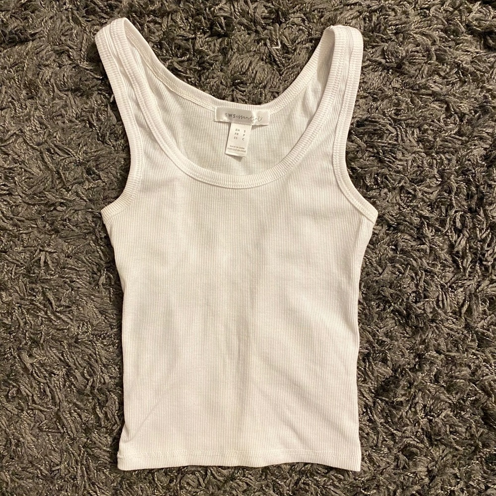 Crop Tank Top (White)